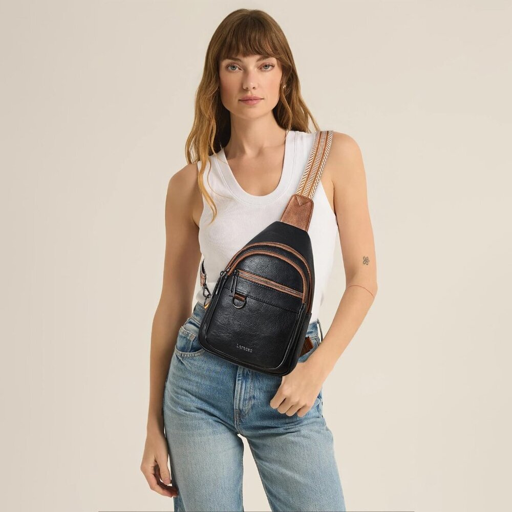 Comfortable Adjustable Vegan Leather Crossbody Ba… - image 8